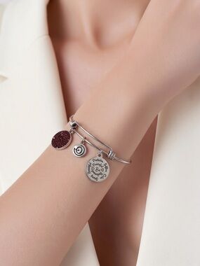 Vintage silver Love this life heart charm bracelet
